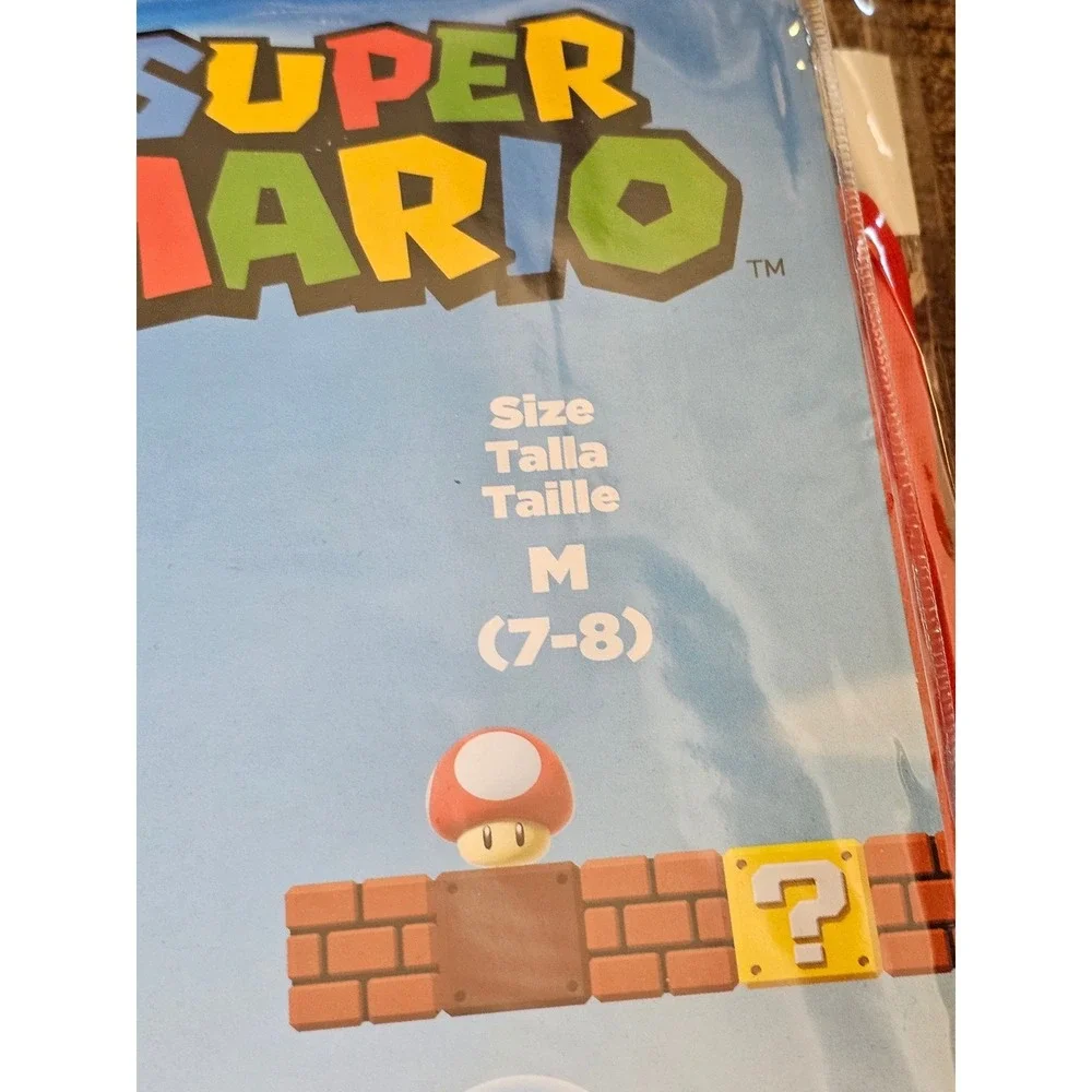 Kids‎ Super Mario Brothers Jumpsuit Costume Hat M 7-8 Mustache Disguise